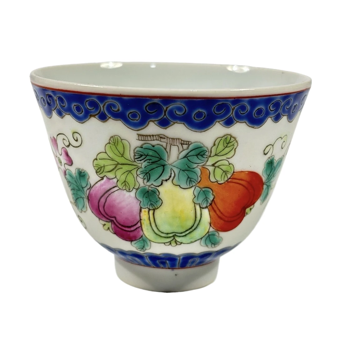 粉彩癞瓜纹杯8202 一对