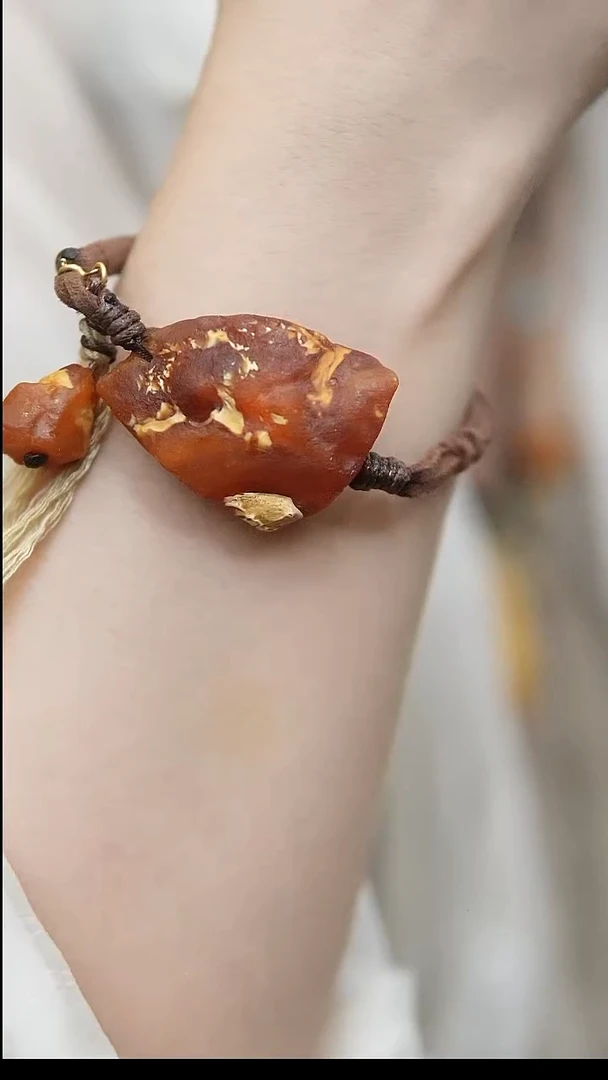 裸石蜜蜡未镶嵌*蜜蜡原石手串设计款