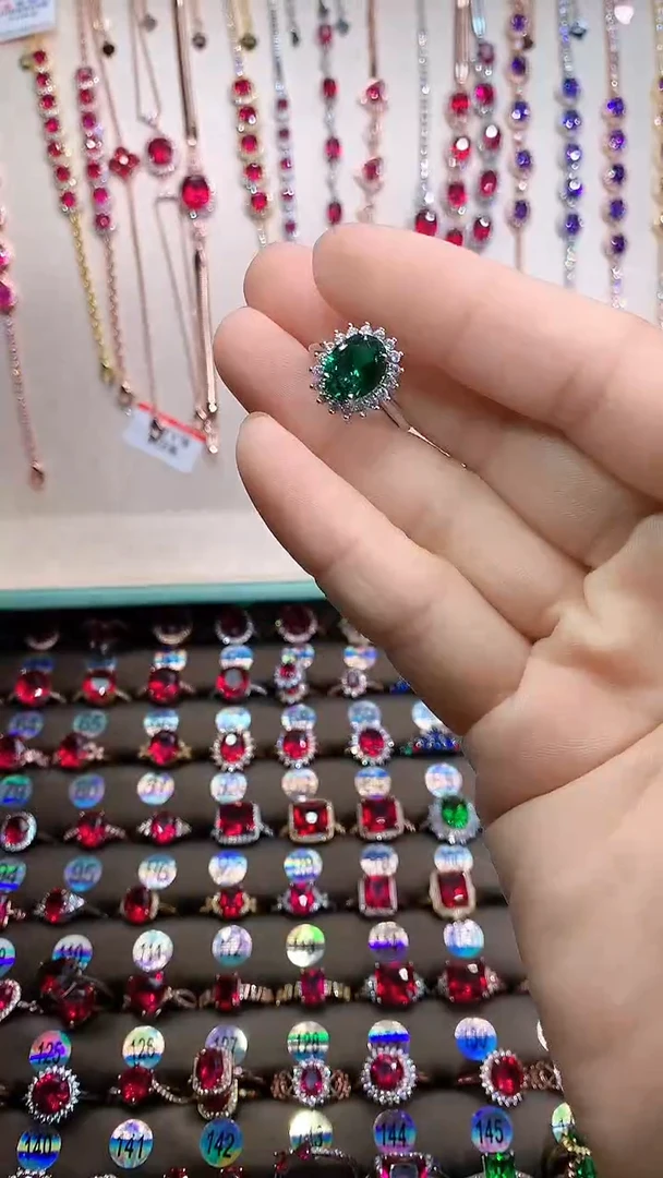 【闪购商品】透辉石戒指银S925镶嵌银色8.10