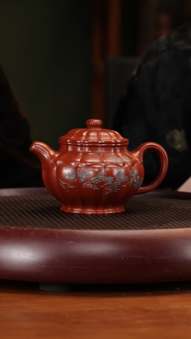 茶壶紫砂2SDH筋纹掇只 大红袍320cc