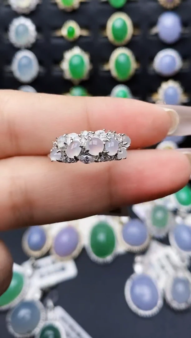 银S925镶嵌戒指翡翠0115