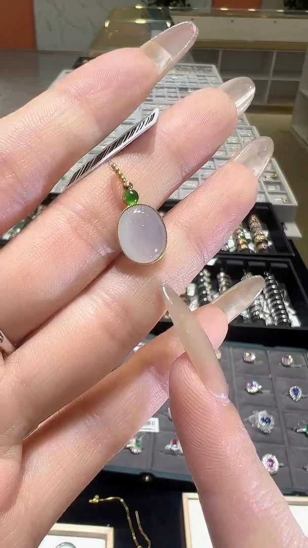 翡翠18K金镶嵌吊坠(不含链)CYX吊坠