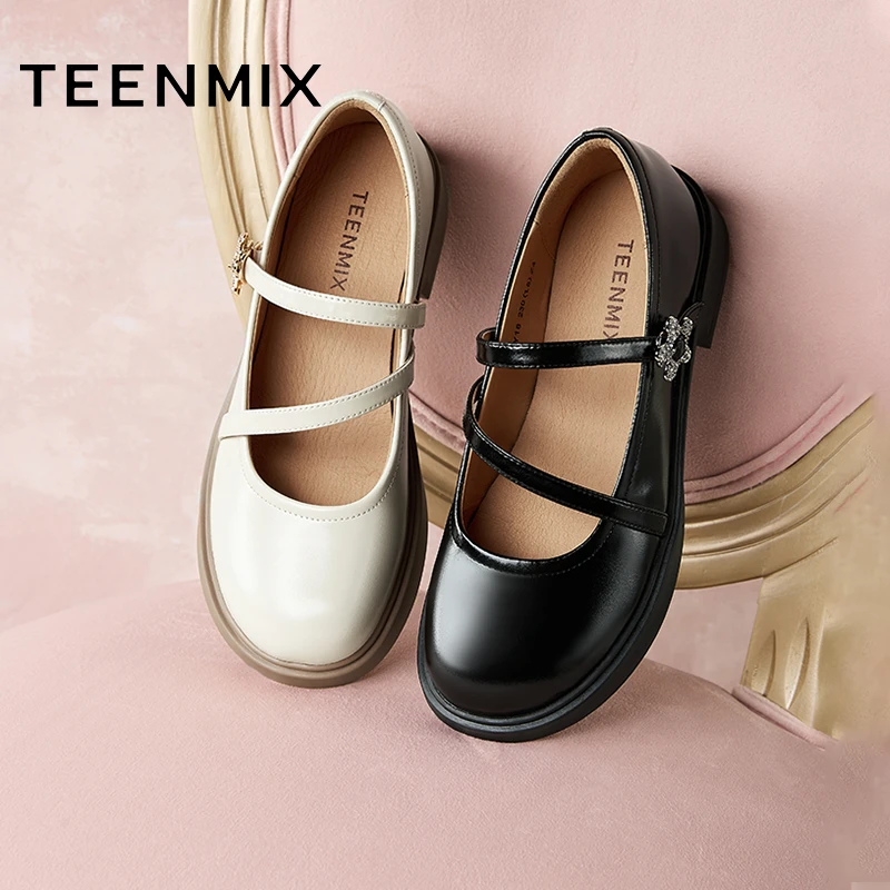 【捧花少女】天美意商场同款可爱甜美学院玛丽珍女皮单鞋COY18CQ4