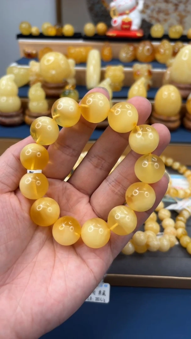 手串琥珀未镶嵌p51精品蜜蜡单圈 17mm 37.1克