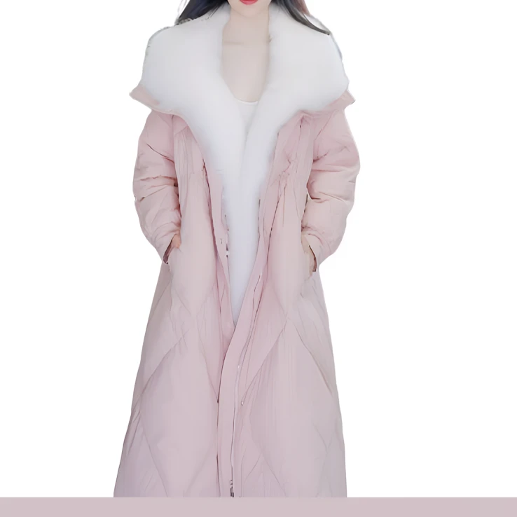 鎏金『巴黎女主』大长款狐狸毛鹅绒服2387