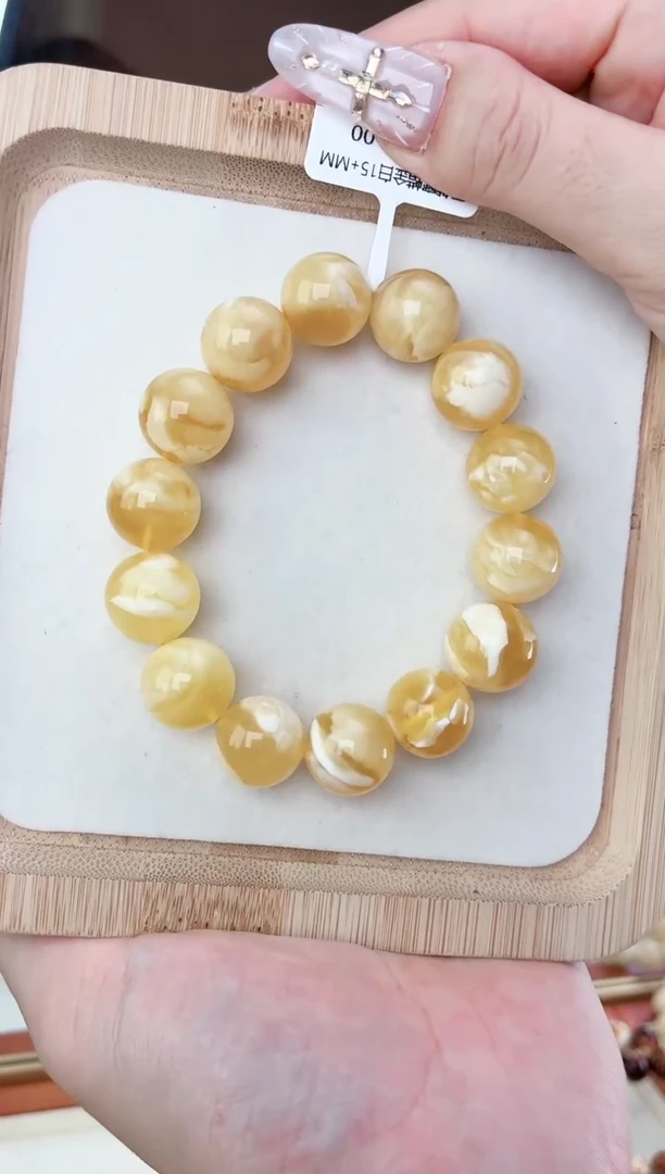 裸石蜜蜡未镶嵌手串