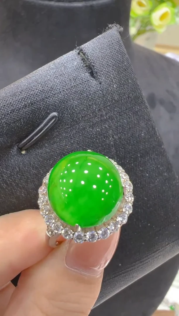 银S925镶嵌戒指翡翠多样性团购发一件