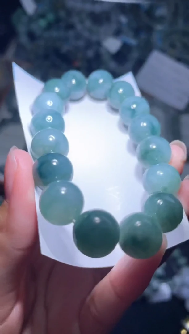 未镶嵌定制翡翠天然缅甸翡翠手串36