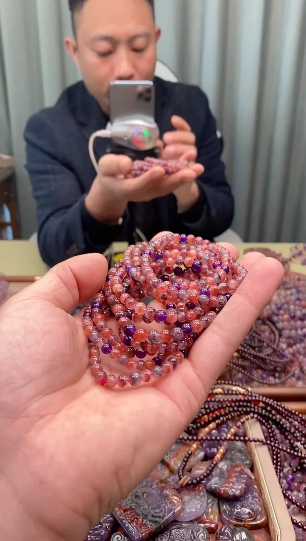 未镶嵌手串水晶超七手串  多样性发一