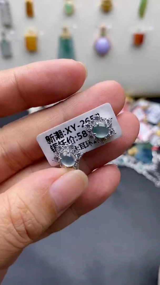 银S925镶嵌戒指翡翠1