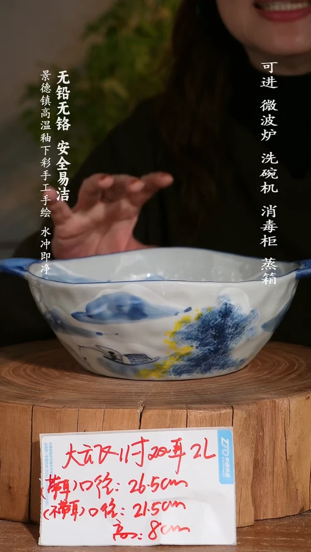 碗陶瓷景德镇高温瓷釉下彩手绘陶瓷