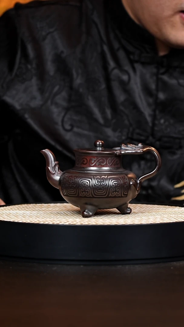 茶壶紫砂赤龙 玫瑰红砂