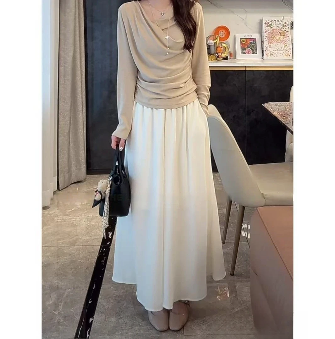 新品春夏温柔轻奢气质休闲高腰阔腿垂感裙裤女千金风百搭8832