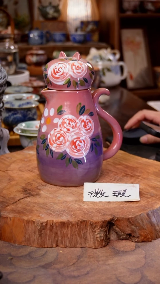 杯玫瑰景德镇手工手绘