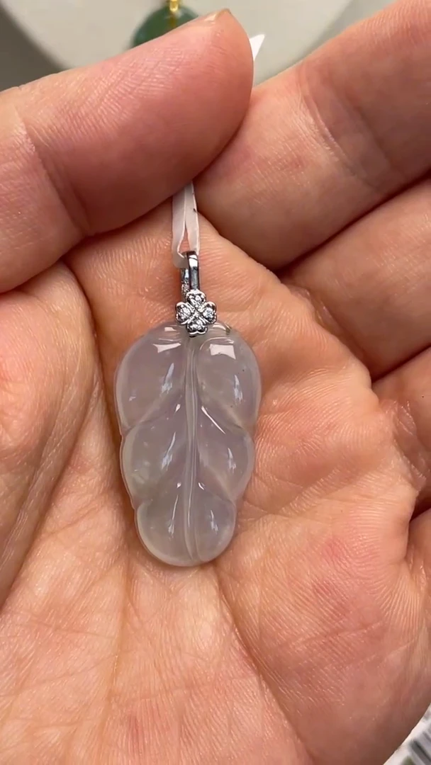 银S925镶嵌挂件翡翠金枝玉叶