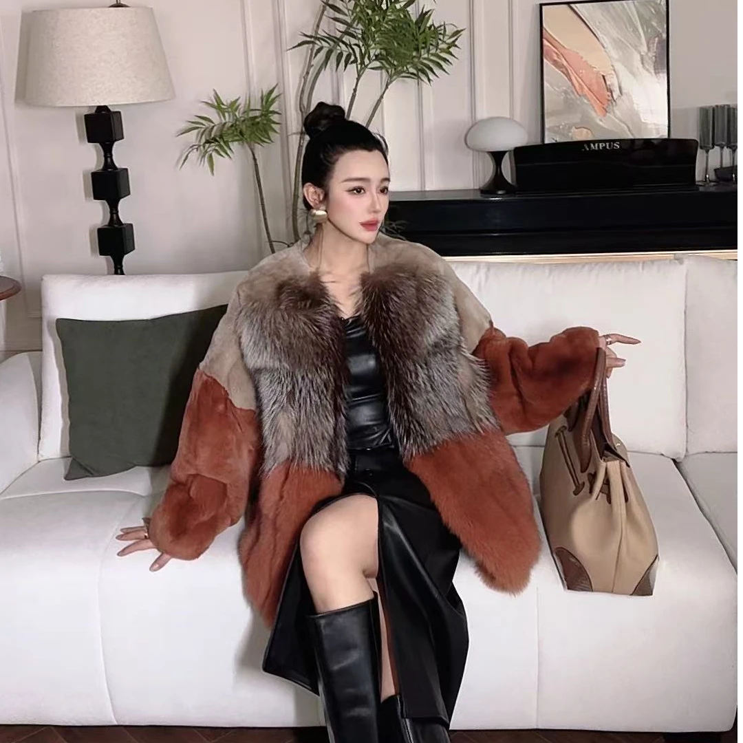 （雪中漫步）原创设计师款狐狸毛调性显瘦气质冬季整皮皮草24023