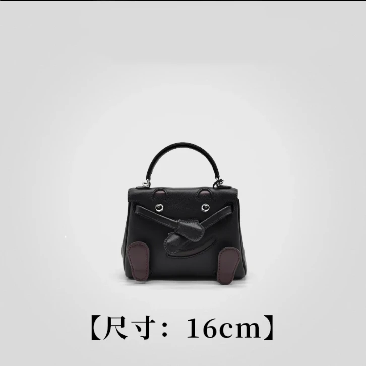 包二代 【牛皮-黑色-娃娃包包】 牛皮 优雅风 手提女包 30385