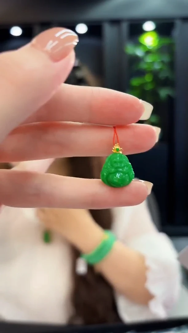 吊坠(不含链)18K金镶嵌翡翠 缅料A货/支持复检/一件