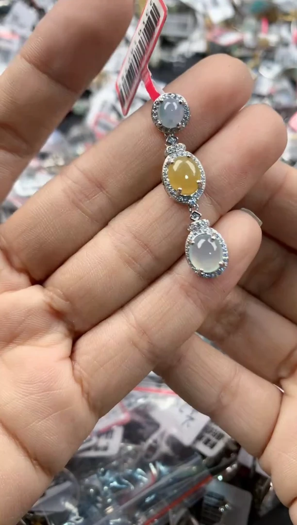 银S925镶嵌戒指翡翠17-17-17          1