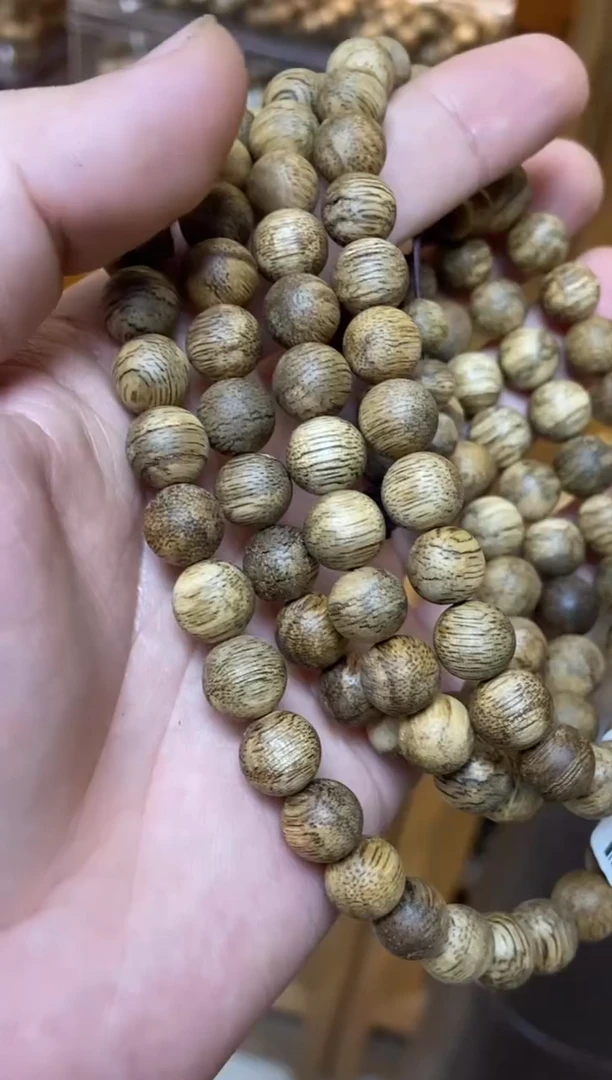 沉香手串文莱圆珠长串蟒皮纹0.9多样性发其一