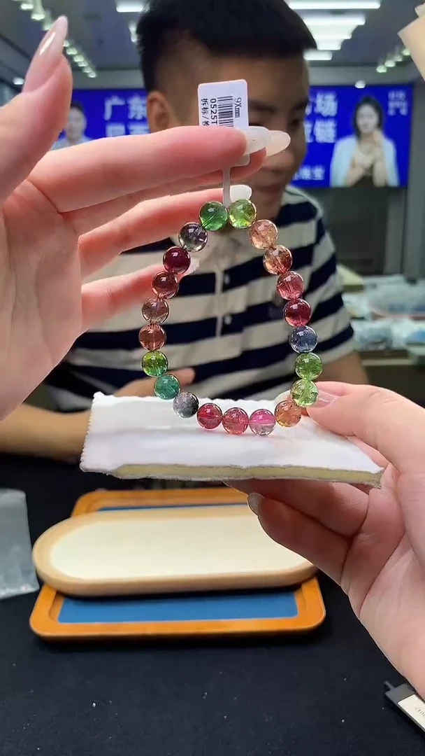 未镶嵌手链碧玺西瓜碧玺单圈9x