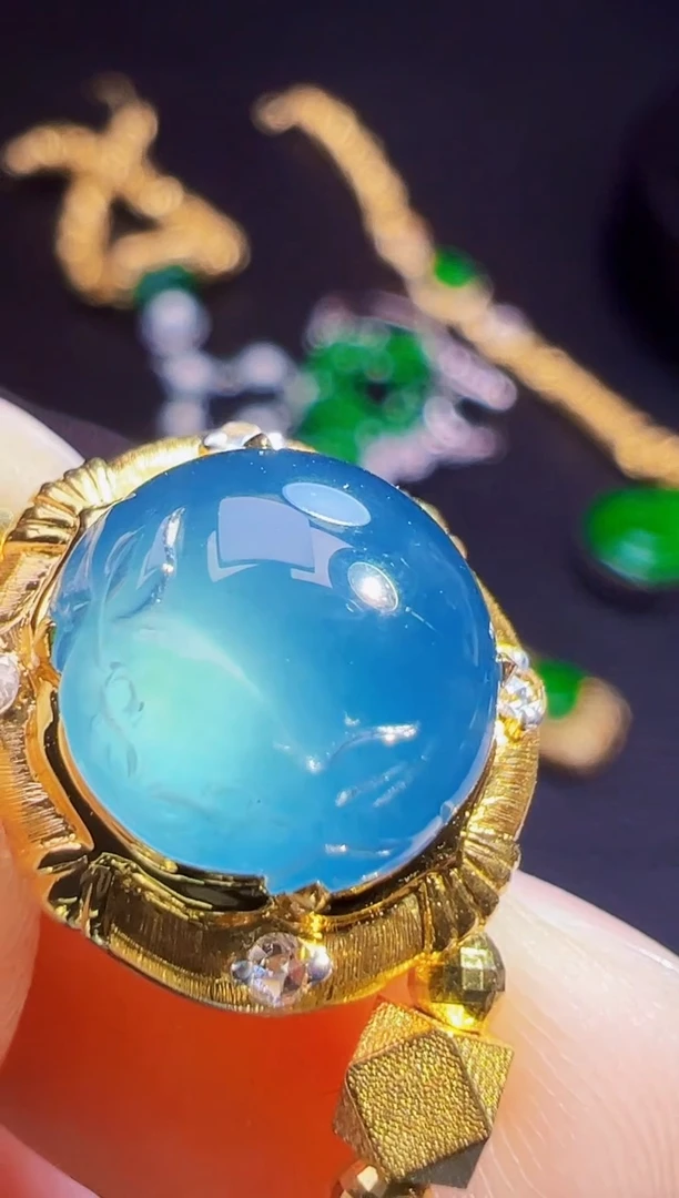 18K金镶嵌手链翡翠静**】翡翠