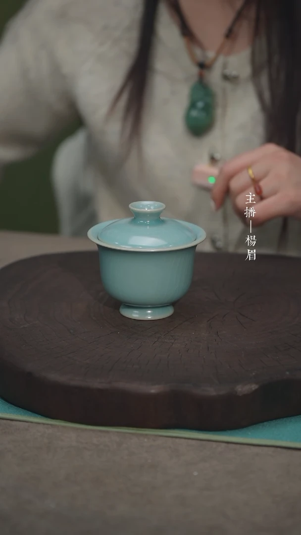 【闪购商品】婉婷两才盖碗-汝瓷张海英-眉