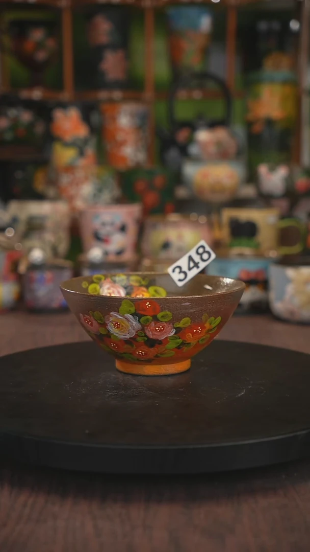 紫砂油画手绘釉下彩348