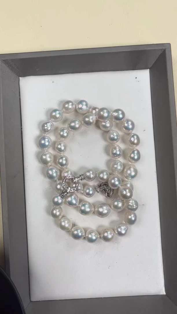 【闪购商品】淡水珍珠套链银S925镶嵌巴洛克项链 手链