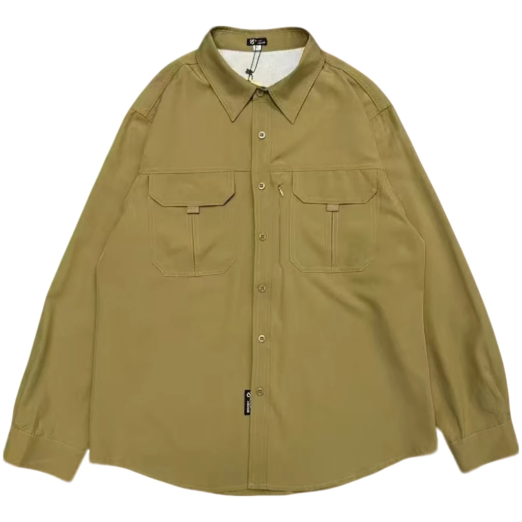 男款长袖修身型春秋工装风休闲经典衬衫时尚百搭男装衬衫