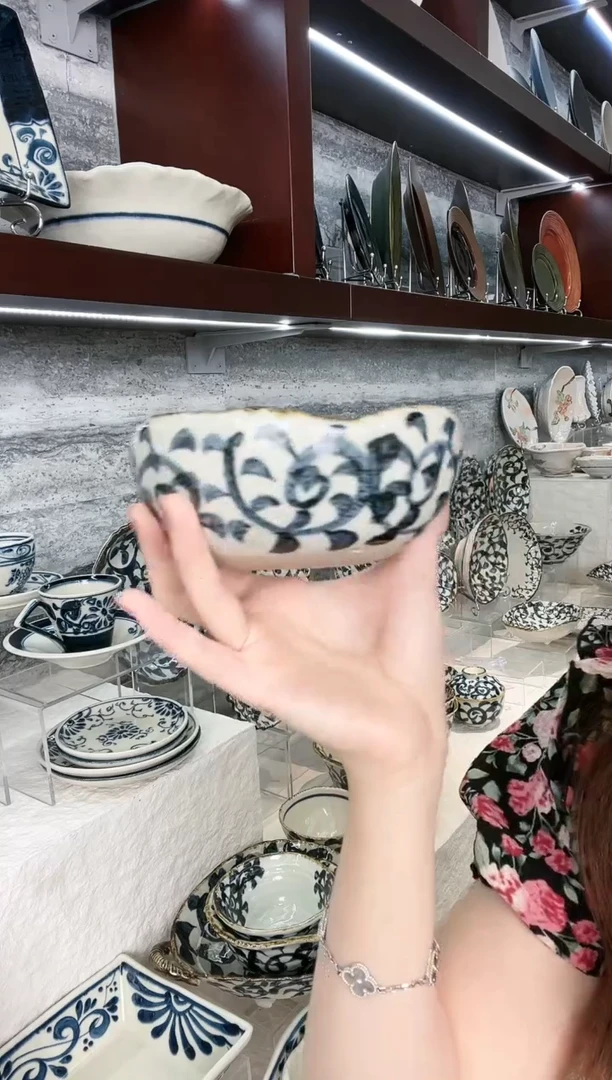 陶唐草椭圆小钵13cm*11cm