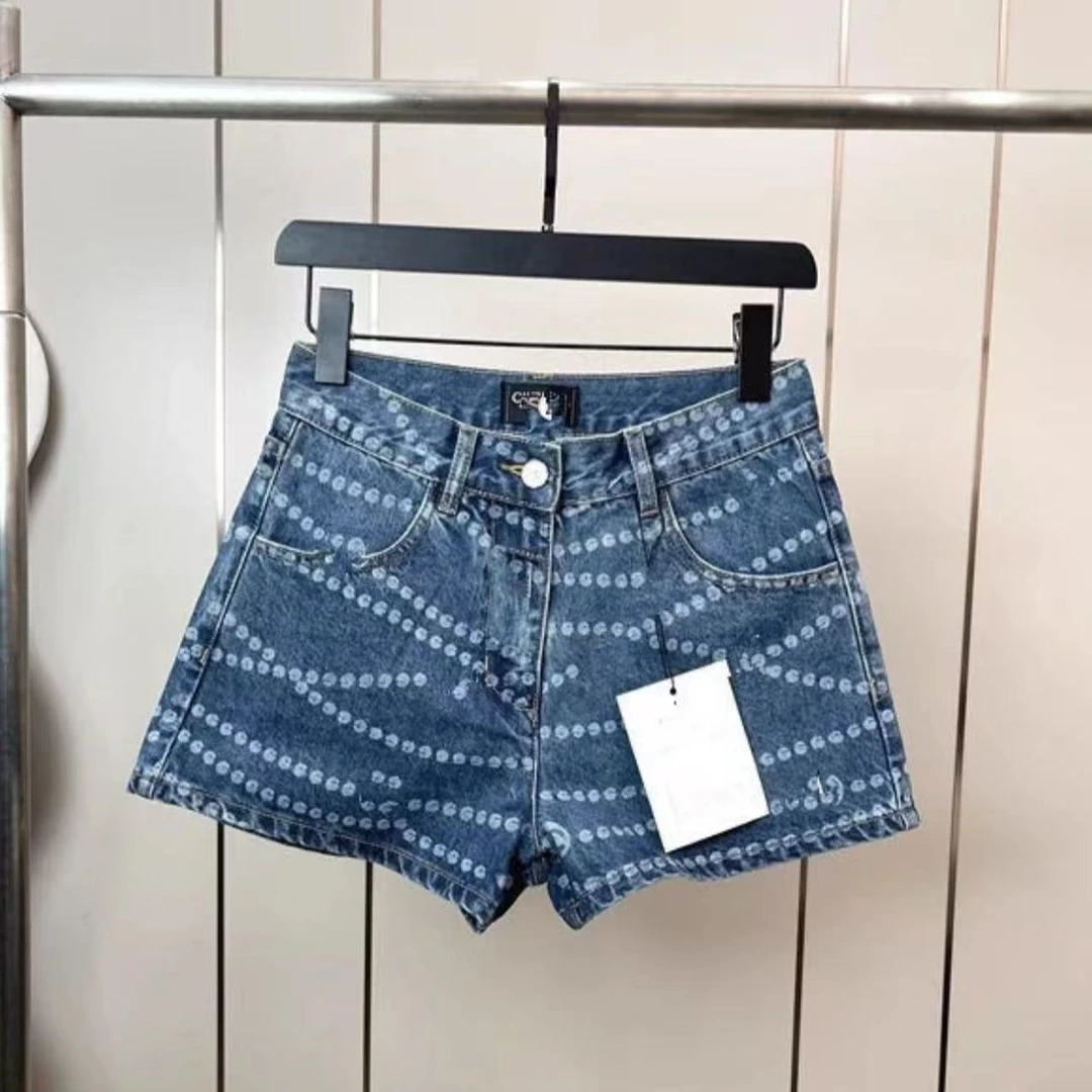 名媛风高腰短裤五分裤高腰,中腰夏季三分裤薄款烧花中等中腰2056