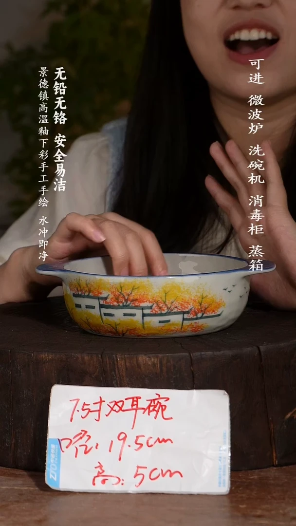 碗陶瓷景德镇高温瓷釉下彩手绘陶瓷