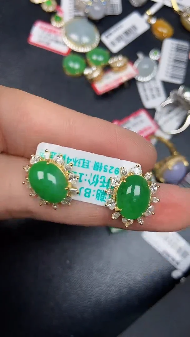 银S925镶嵌戒指翡翠3820