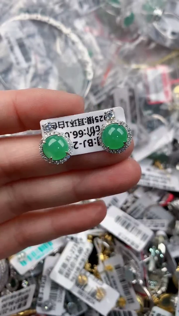 银S925镶嵌戒指翡翠6666----4