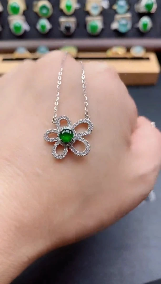 套链银S925镶嵌翡翠1