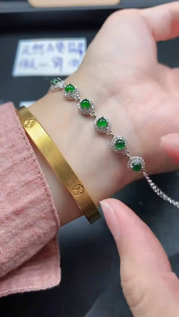 翡翠戒指银S925镶嵌51511