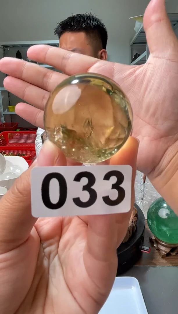 未镶嵌大型摆件（非配饰）水晶黄水晶蓝针球033