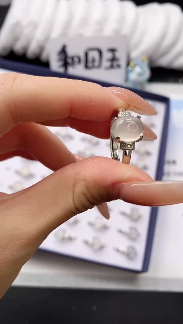 未镶嵌石英质玉戒指蛋面戒指拍一发一