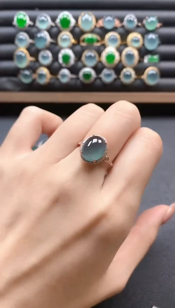 银S925镶嵌戒指翡翠51511