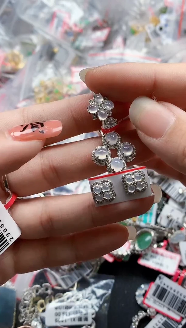 银S925镶嵌戒指翡翠天然A货缅甸翡翠