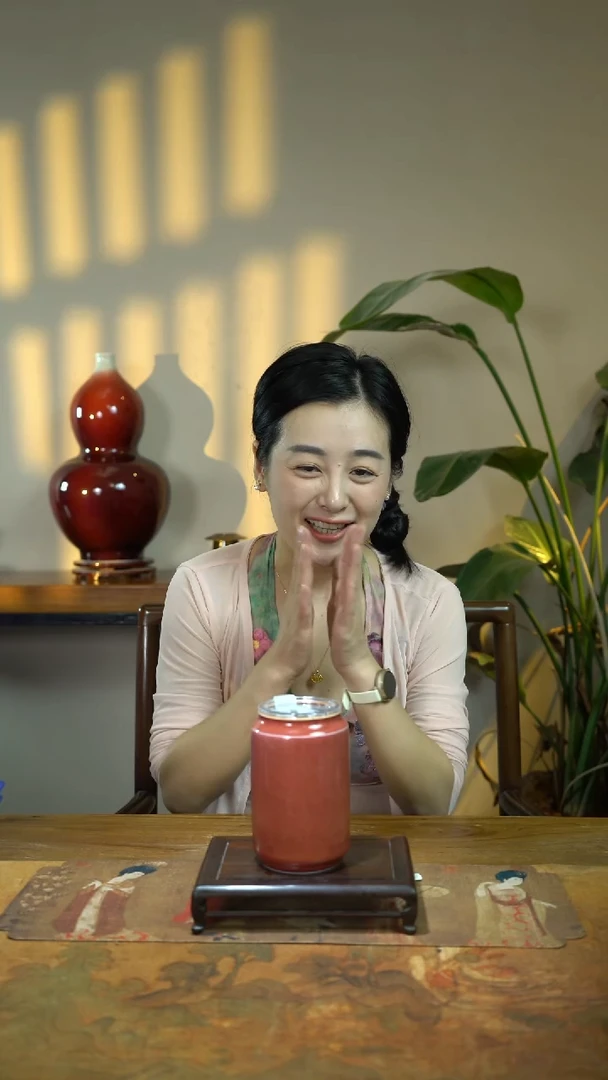 瓷片豇豆红可乐杯景德镇上庄陶瓷上庄陶瓷