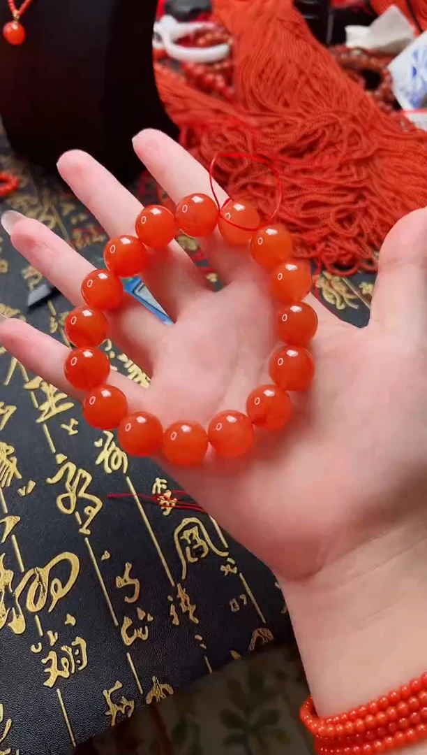 未镶嵌手串南红玛瑙保山杨柳滴水洞亮光高品14+