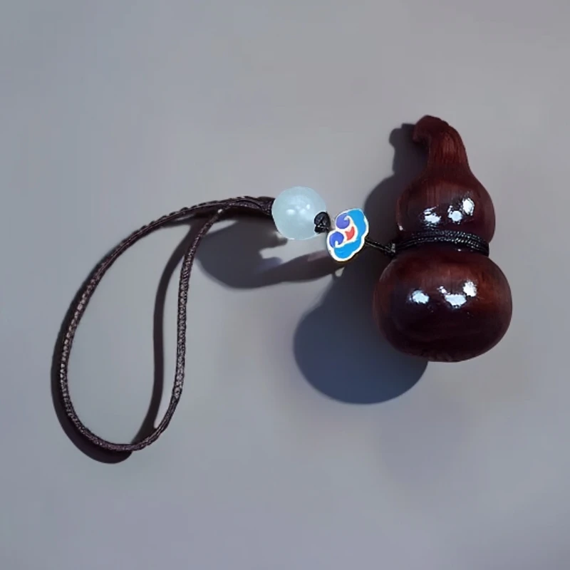 紫檀木 【小葫芦】手机钥匙扣实木雕刻小挂件