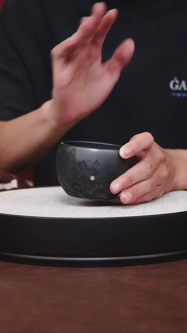 茶杯紫砂 宜兴紫砂石黄山河杯