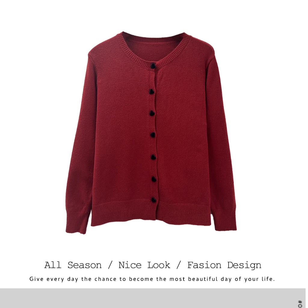 265  时尚红色拼接简约重工百搭圆领长袖      款号#k478