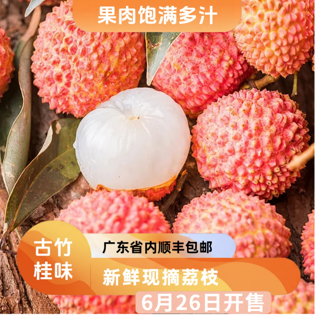 河源古竹桂味荔枝当季新鲜现摘老树果肉厚多汁省内包邮