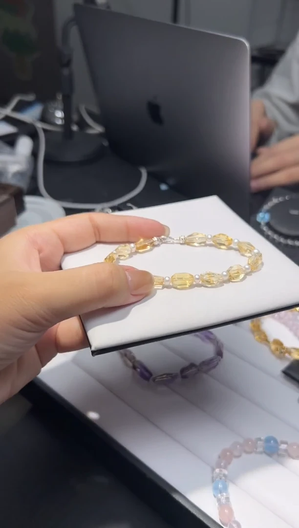 未镶嵌手链水晶巴西黄书晶随型手串