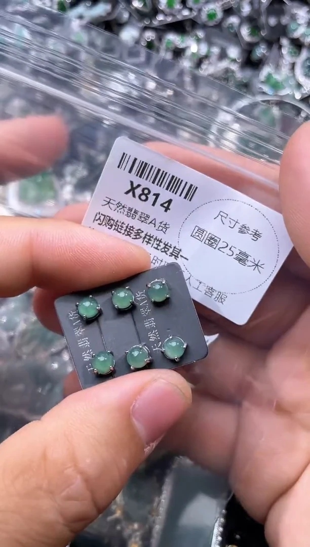 【闪购商品】翡翠颈饰未镶嵌X814耳钉 多样性发其一