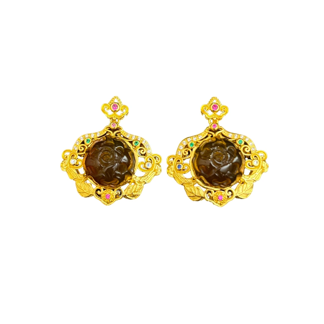 琥珀蛋面吊坠C01-280赠链礼盒(多样性发其一)